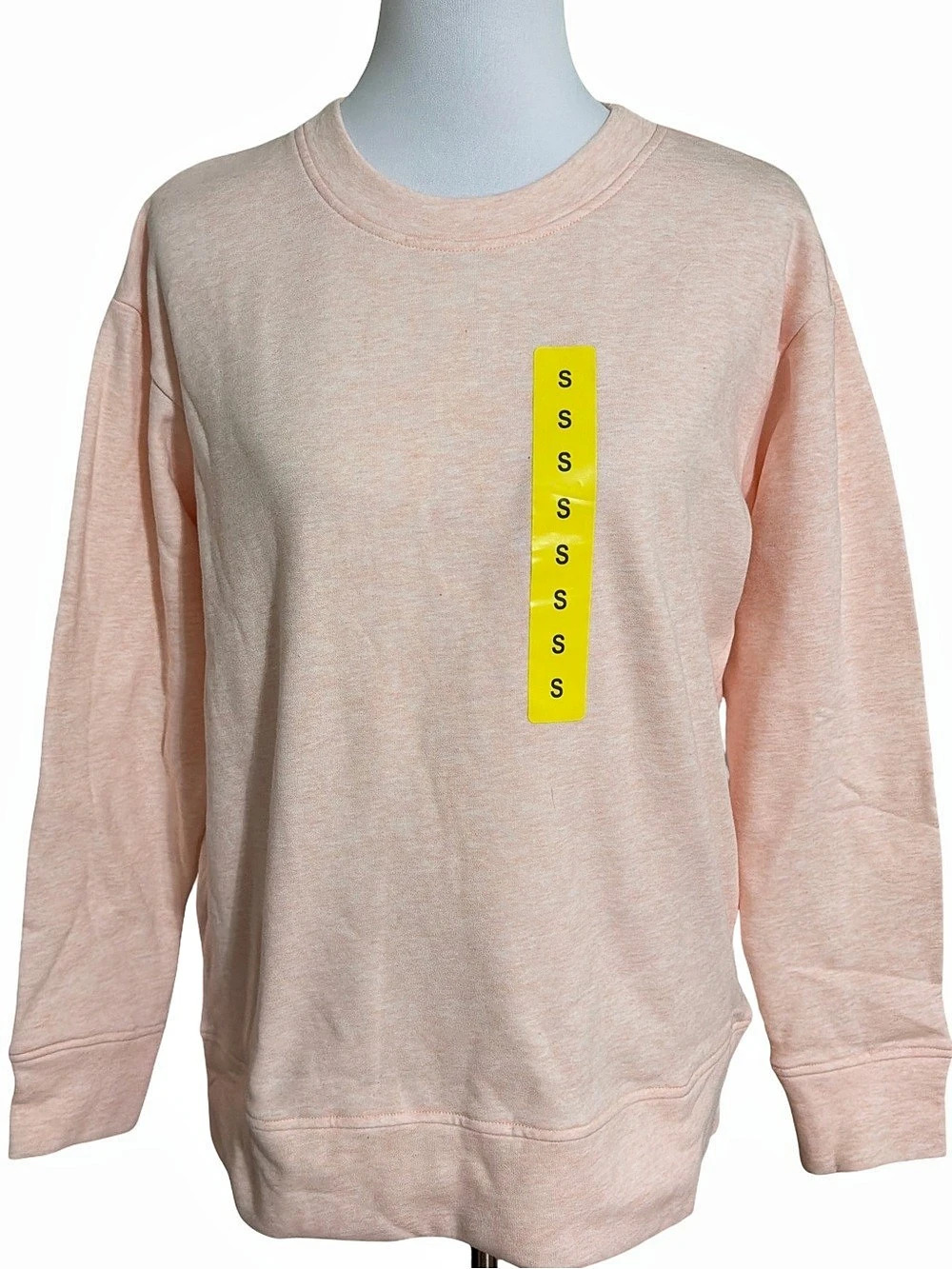 32 Degrees Cool Recycled Polyester Pullover Crewneck Sweatshirt Pink Small